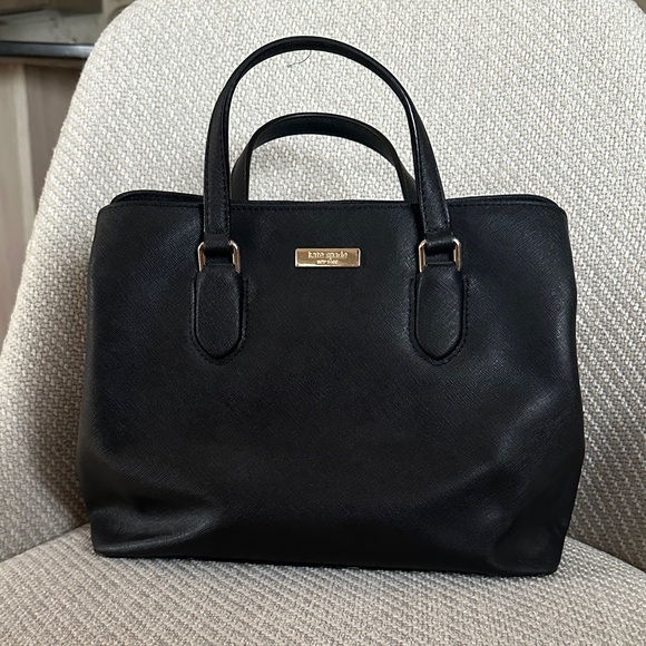 Kate Spade New York | Black Brushed Leather Satchel - Picture 1 of 12